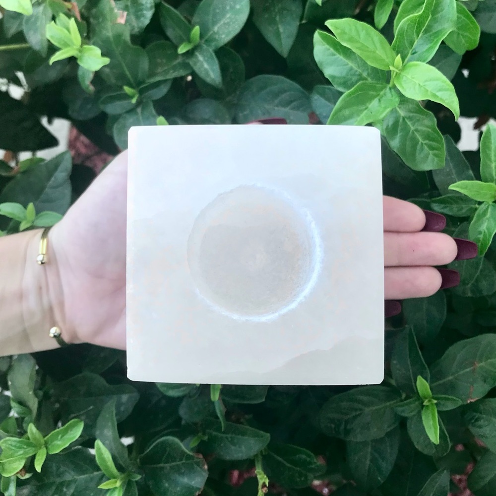 Selenite Candle Holder 🤍🌿🌙
